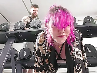 Tranny Pornstar Gets Banged Hard at the Gym by Huge Cock